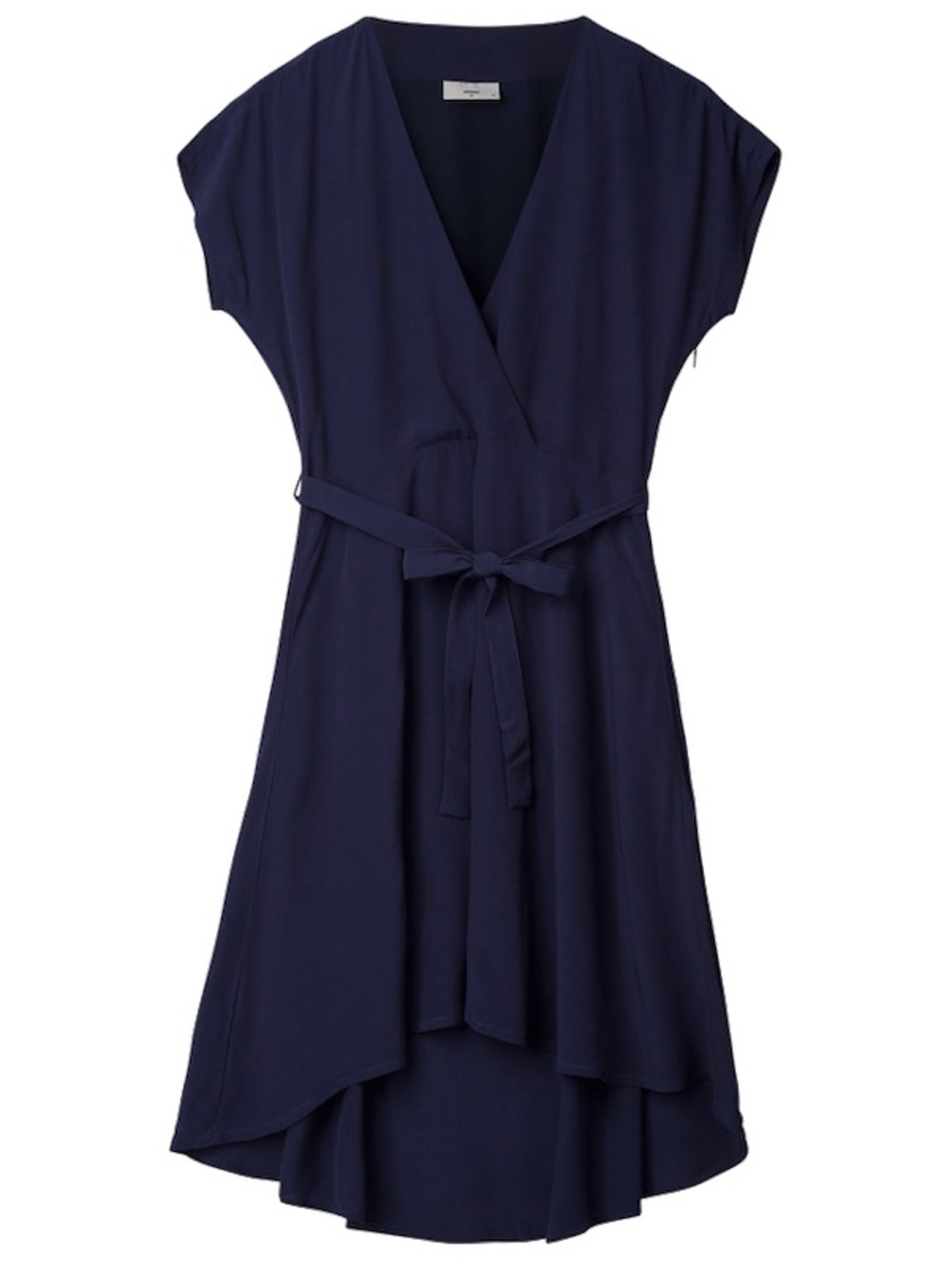 Minimum Navy Wrap-Style High-Low Dress